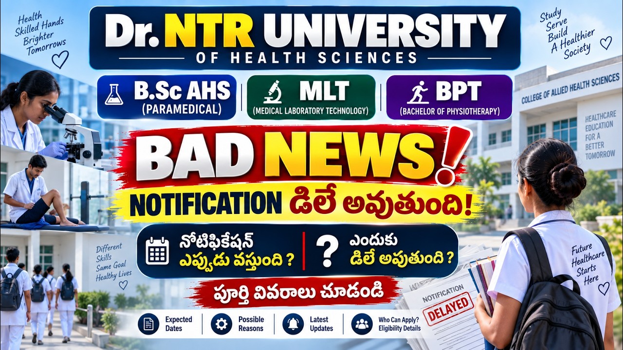 BSc AHS, MLT & BPT Notification Update: Dr. NTR University 2026