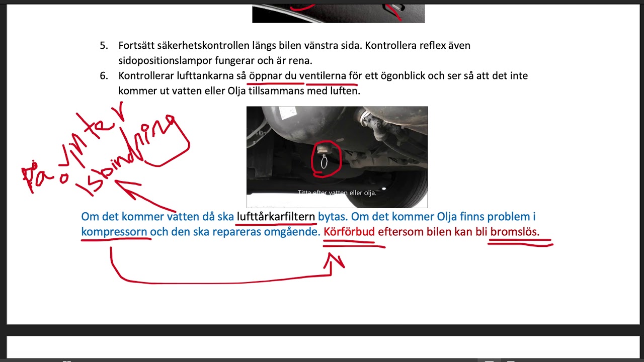 Säkerhetskontroll yttre del Tunga fordon, bussar och lastbilar lätt Svenska