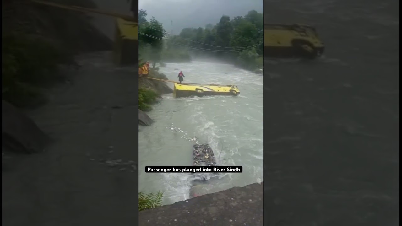 Driver injured as empty ITBP bus skids off road and plunges into River Sindh