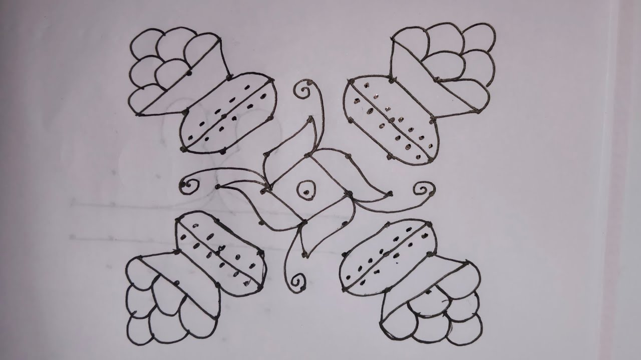 Pongal Simple Rangoli //Simple Pongal Kolam