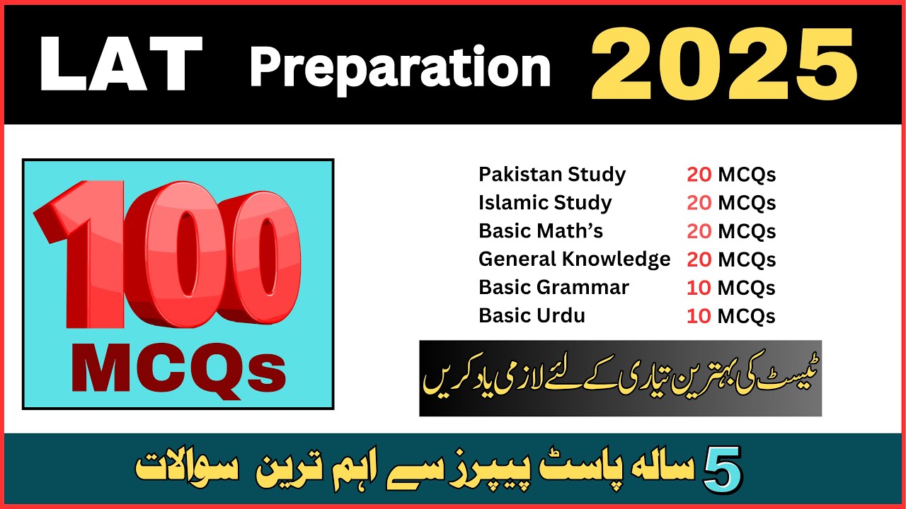 LAT 100 Repeated MCQs | LAT test Preparation 2025