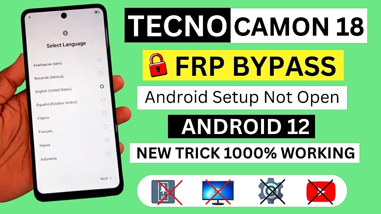 Tecno Camon 18  Frp Bypass Android 12 Without PC | Tecno Camon 18p Google Account Bypass 2025