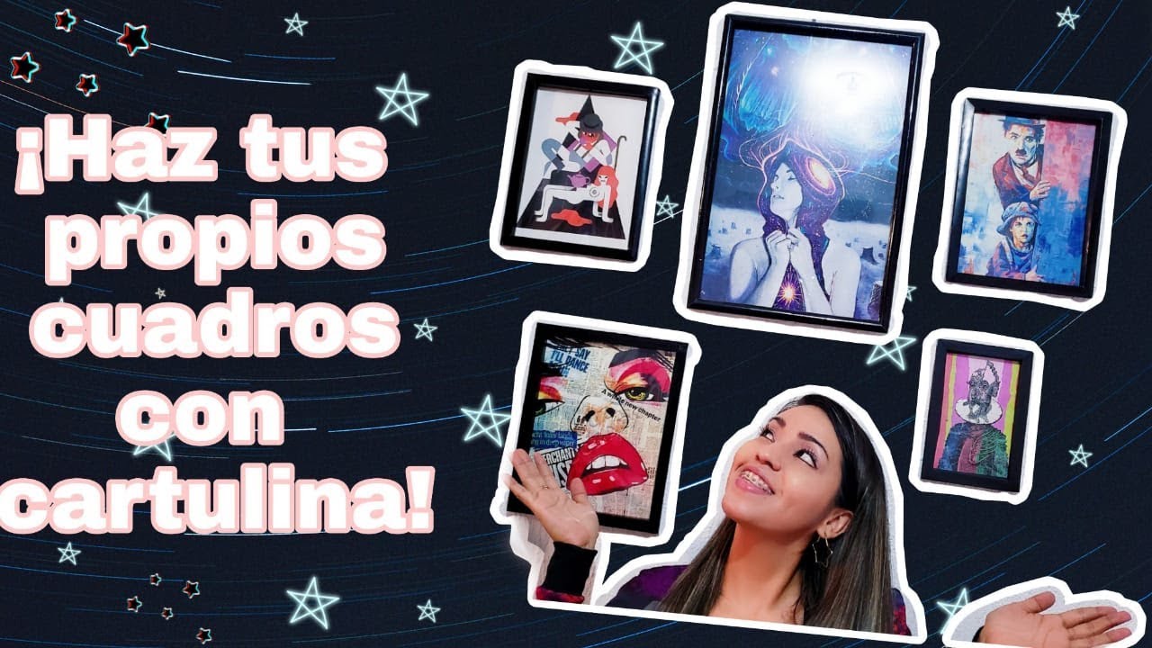 Haz tus propios cuadros enmarcando con cartulina.