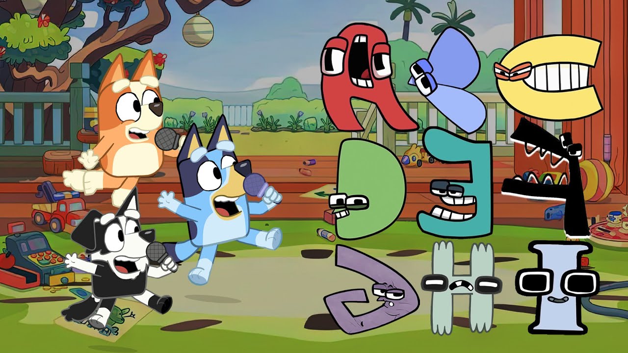 FNF Alphabet Lore x Bluey x Bingo x Mackenzie Sings Smile Song | Alphabet Lore ABCDEFGHI x Bluey mod