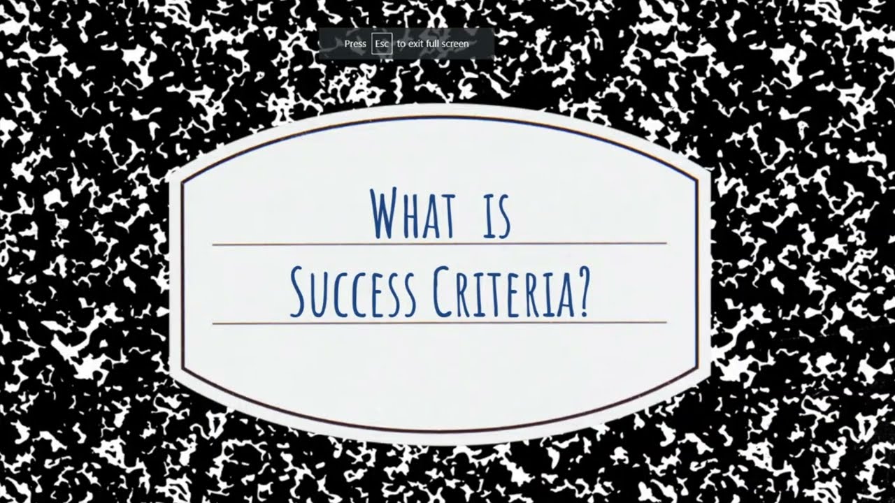 Teacher Clarity: Success Criteria
