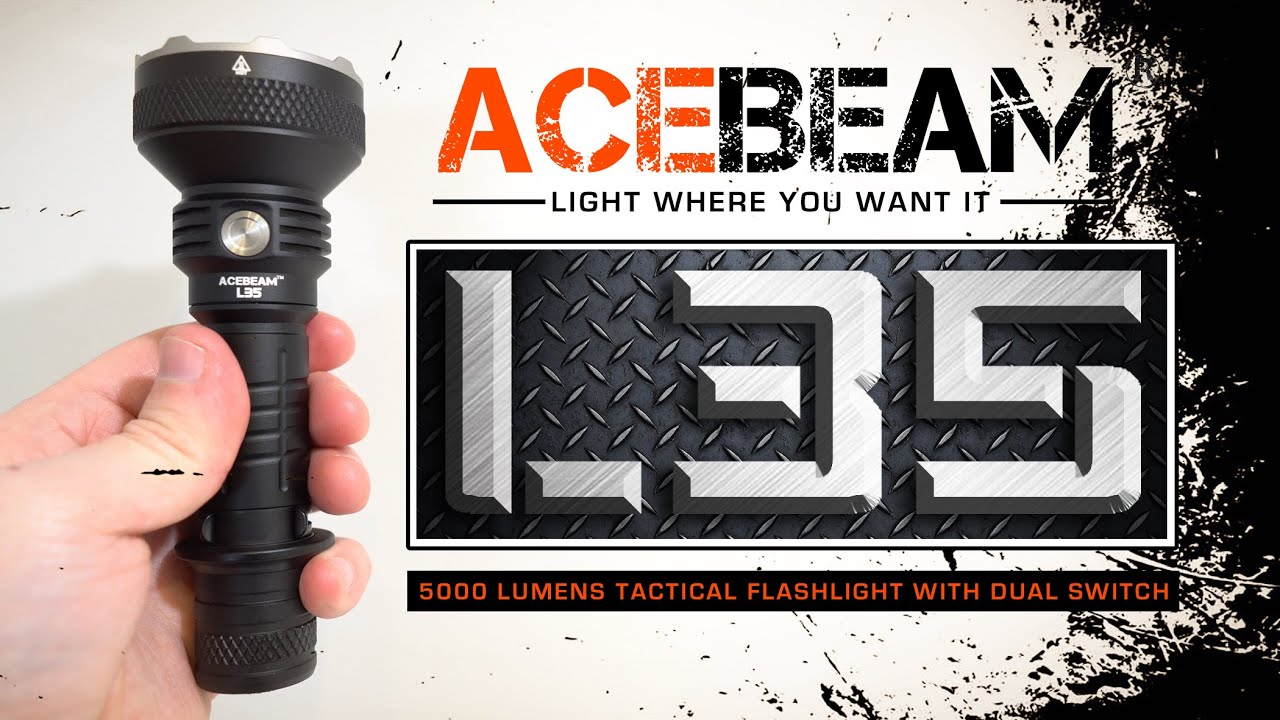 ACEBEAM L35 Tactical flashlight - 5000 lumens - Type-C charging - TIR lens - Dual switch