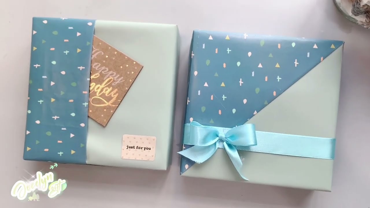 Gift wrapping ideas /How to wrap a gift in two contrasting papers/礼物包装/如何用两张对比的纸包装礼物#giftboxpacking