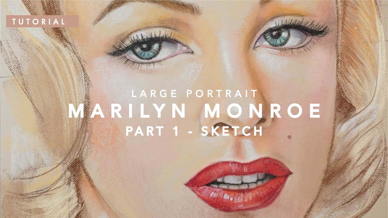 TUTORIAL | Marilyn Monroe | How to Paint Large Portrait with Soft Pastel, Pt.  1