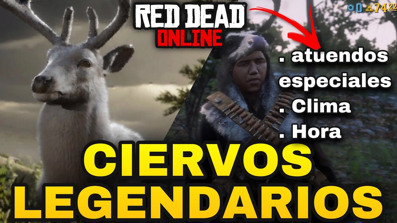 Red Dead Online 😱LOS 2 NUEVOS CIERVOS LEGENDARIOS😱 ciervo nevado y machado ubicación hora y clima