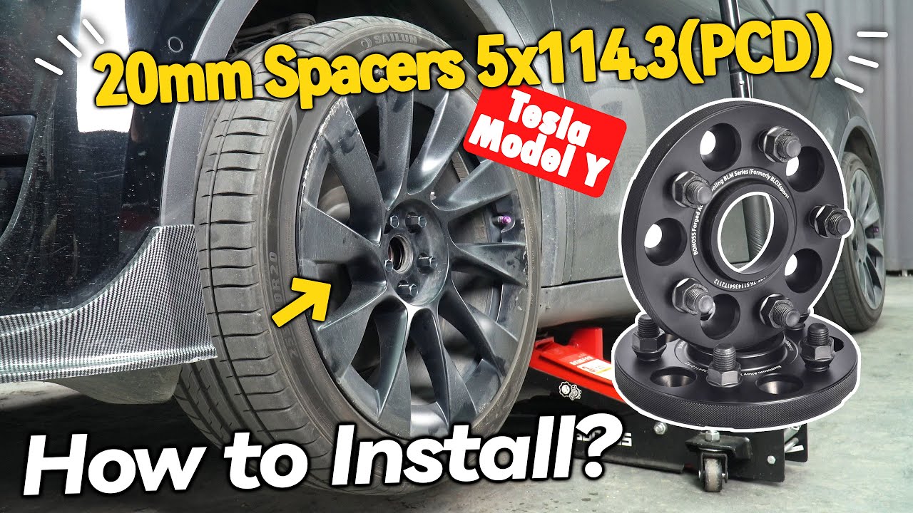How to Install 20mm Spacers 5x114.3(PCD) on Your Tesla Model Y? BONOSS  Tesla Modified