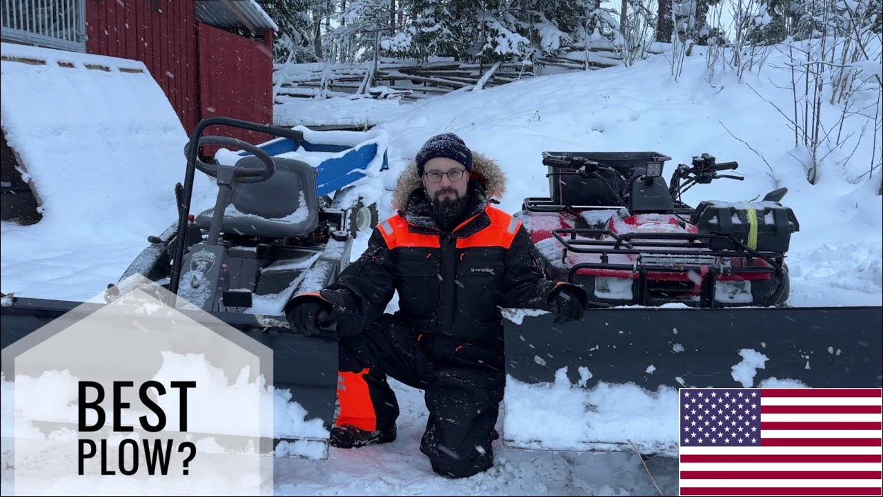 Plowing snow with ATV or riding lawn mower? Comparing 2 machines
