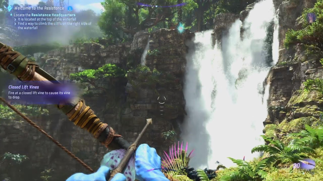 Locate the resistance headquarters | Located at the top of waterfall | Avatar: Frontiers of Pandora