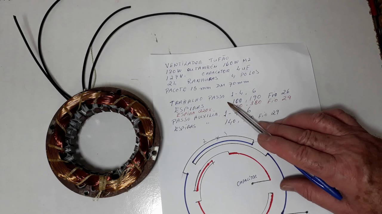 VENTILADOR DE PAREDE LOREN SID DADOS DE BOBINAGEM E ESQUEMA