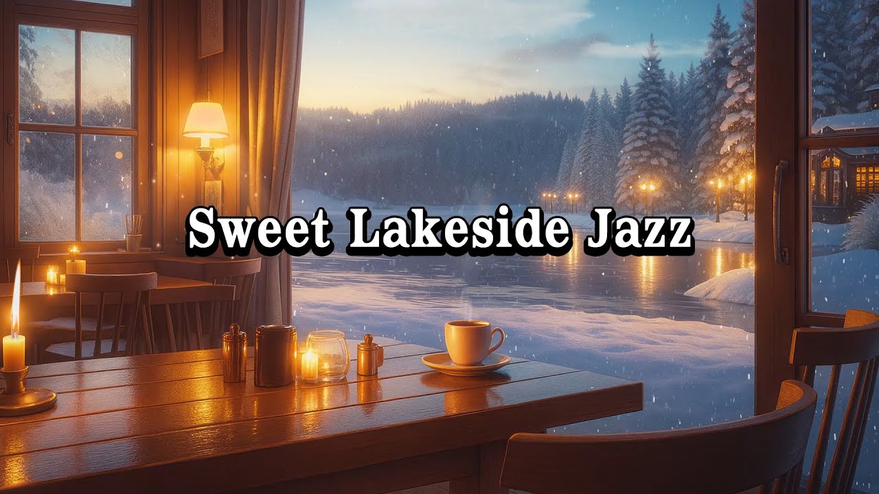 Warm Winter Jazz Music for Relax and Study | Cozy Lakeside Café Ambience with Smooth Jazz