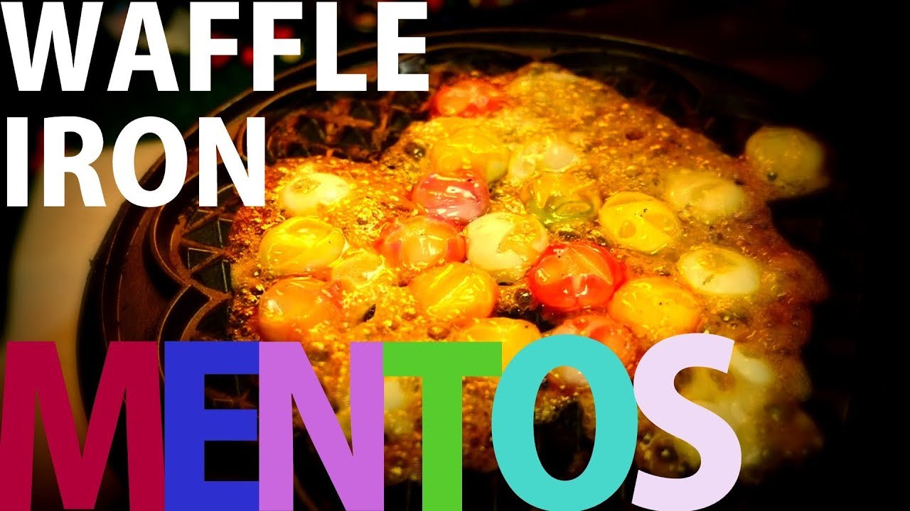 EXPERIMENT - WAFFLE IRON VS MENTOS  CONFECTIONERY / КОНДИТЕРСКИЕ / ŞEKERLEME / الحلويات