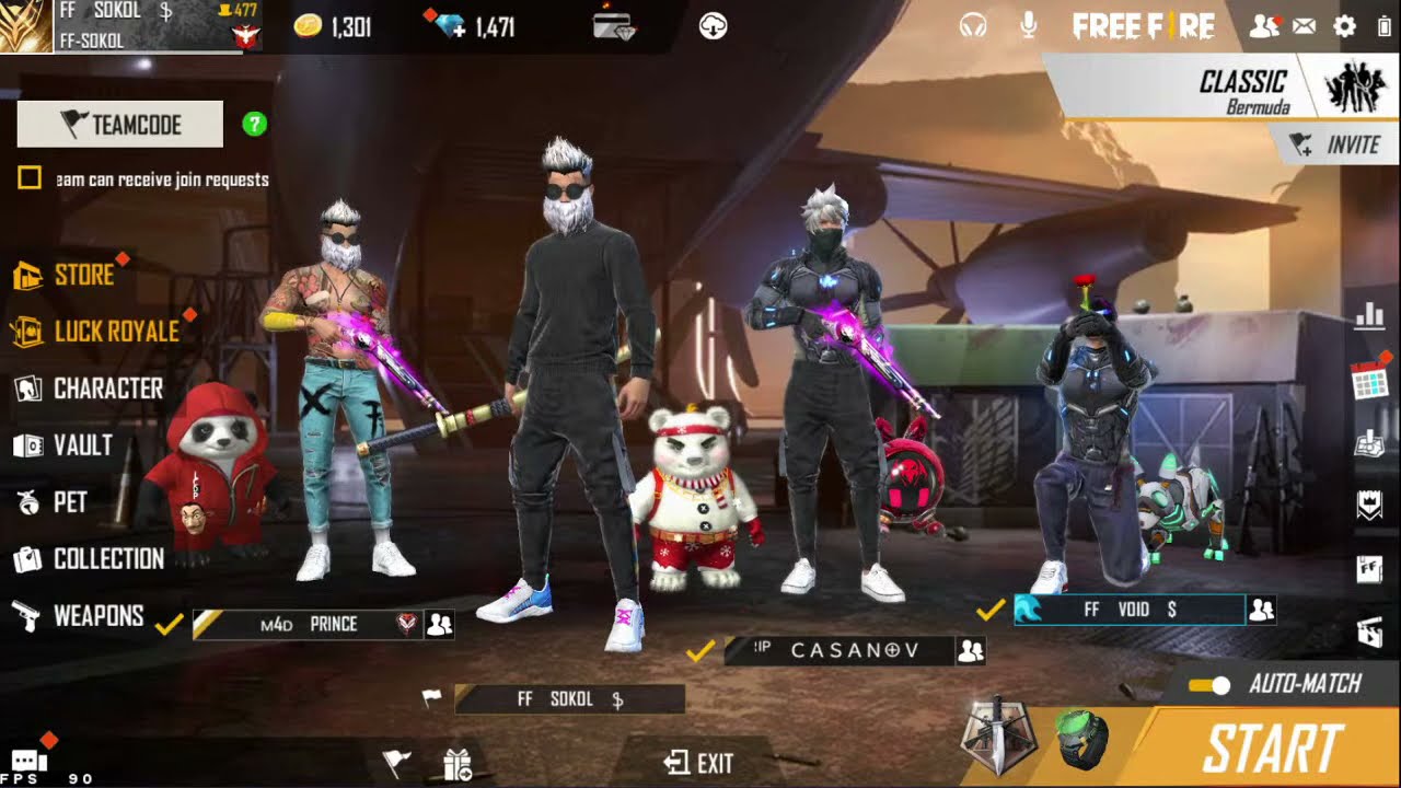 FREE FIRE ROOM WITH DAIMOND