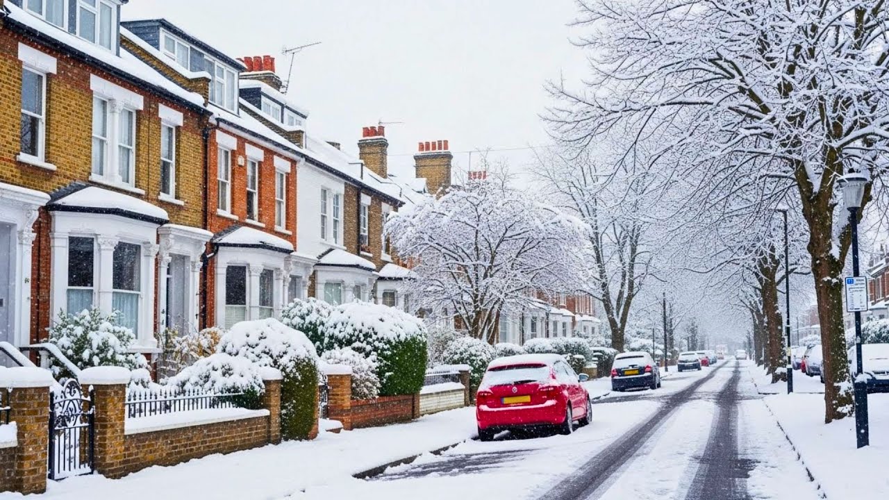 Driving in Letchworth Garden City UK ❄️ Beautiful English Town in Winter Snow