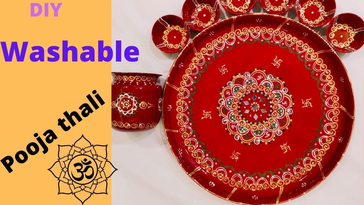 Latest Pooja thali|Puja thali decoration ideas|Kundan Aarti thali|thali decoration|puja thali design