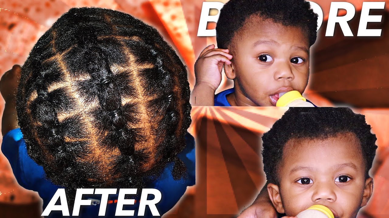 KIDS NATURAL HAIRSTYLE FOR BOYS : RUBBER BAND PROTECTIVE STYLE | VLOGMAS DAY 11