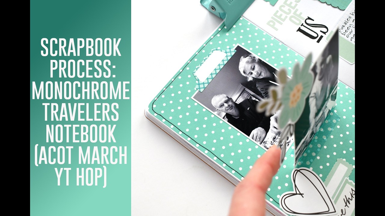 Monochromatic Traveler's Notebook Spread | Scrapbook Process