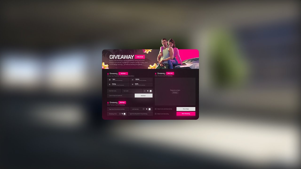 FiveM | GiveAway Script ~ InGame Raffle System