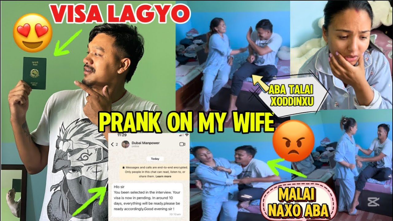 DUBAI KO VISA LAGYO😍PRANK ON MY WIFE😡TALAI XODERA JANXU ABA MA😭REACTION OMG😱FIGHT🤬||Uttamsabina4045