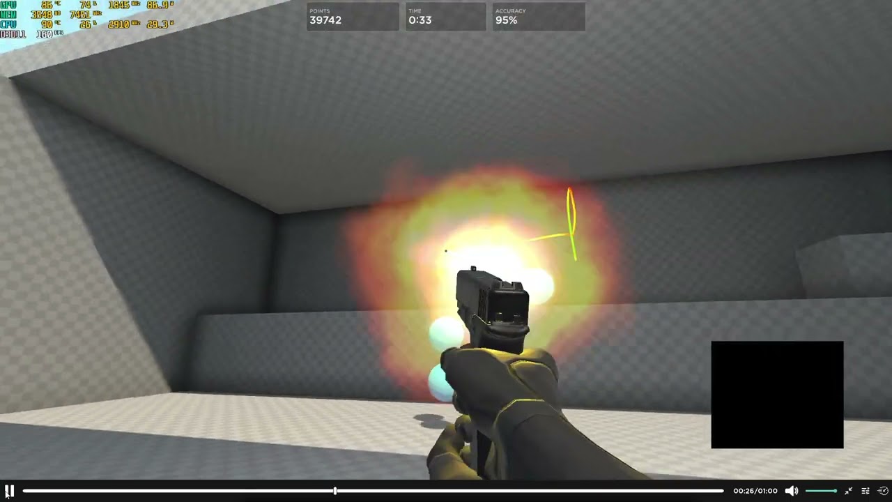 Personal Best Gridshot (Ultimate) score: 88,488 with 94.1% accuracy