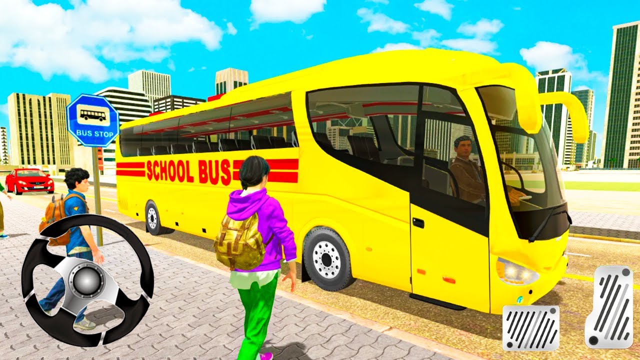Virtual High School Simulator - School Bus Driving City | Android GamePlay
