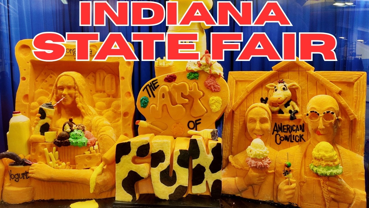 Indiana State Fair - Art Theme! Pigs, Cheese Sculpture, Fair Food + Hoosier Cryptids and Haunts!