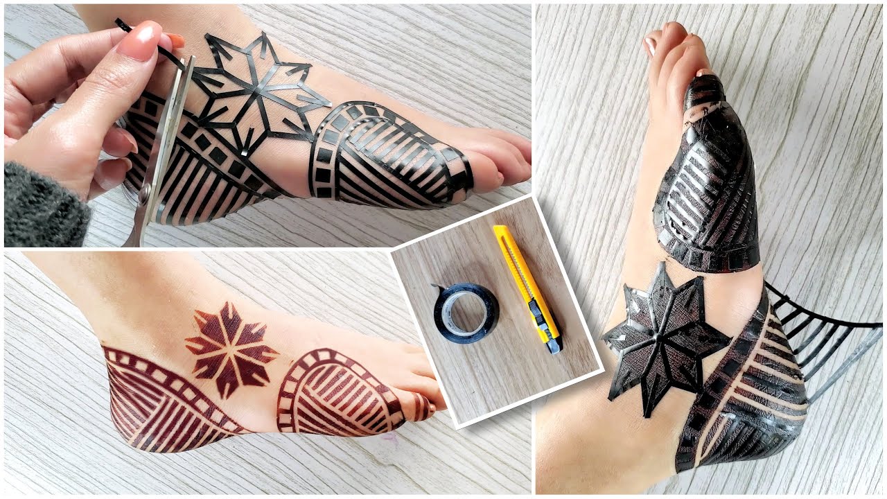 نقش حنه شرائط سودانية اشكال هندسية  غاية في الروعة use the tape to make this unique 😍 Sudanese Henna