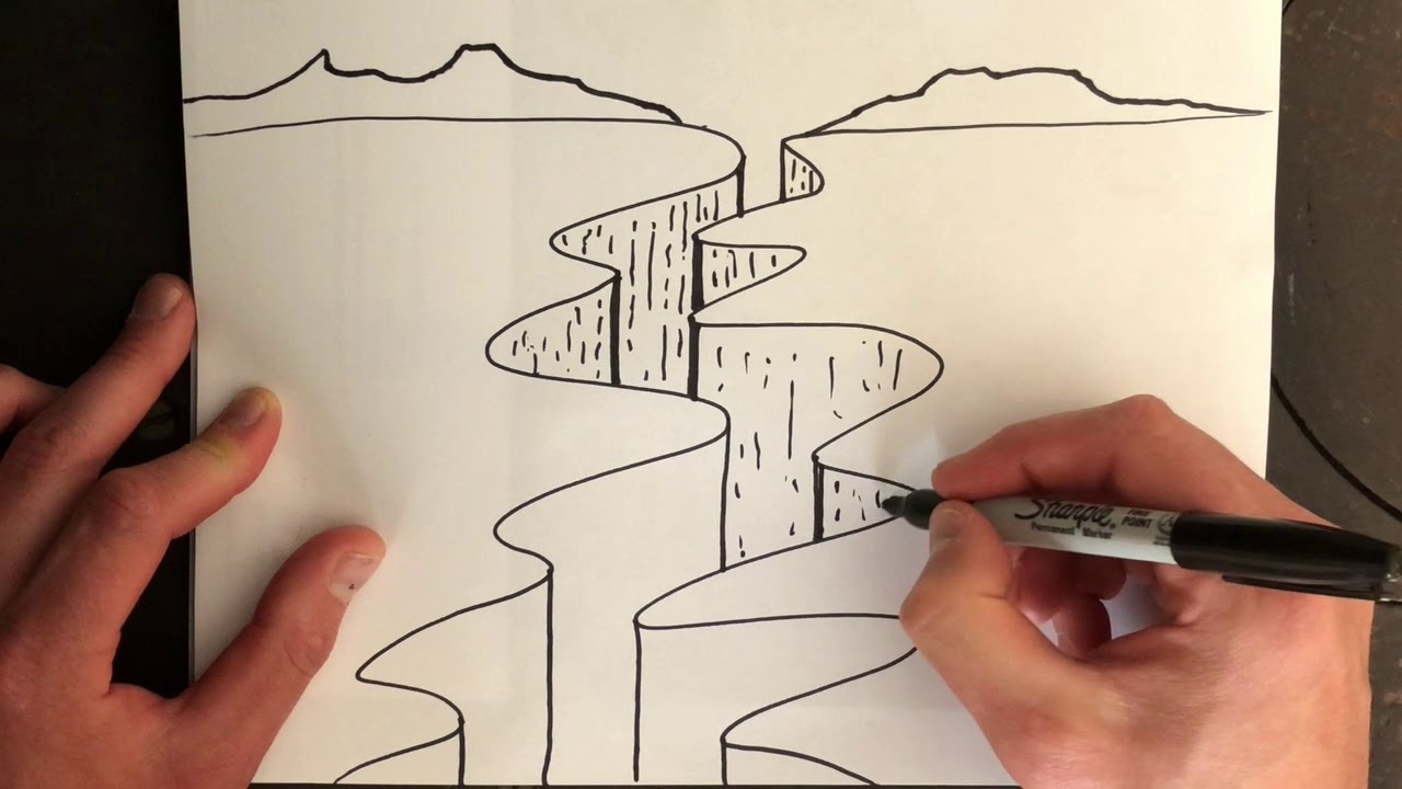 Art with Mr. U - Easy Canyon Drawing
