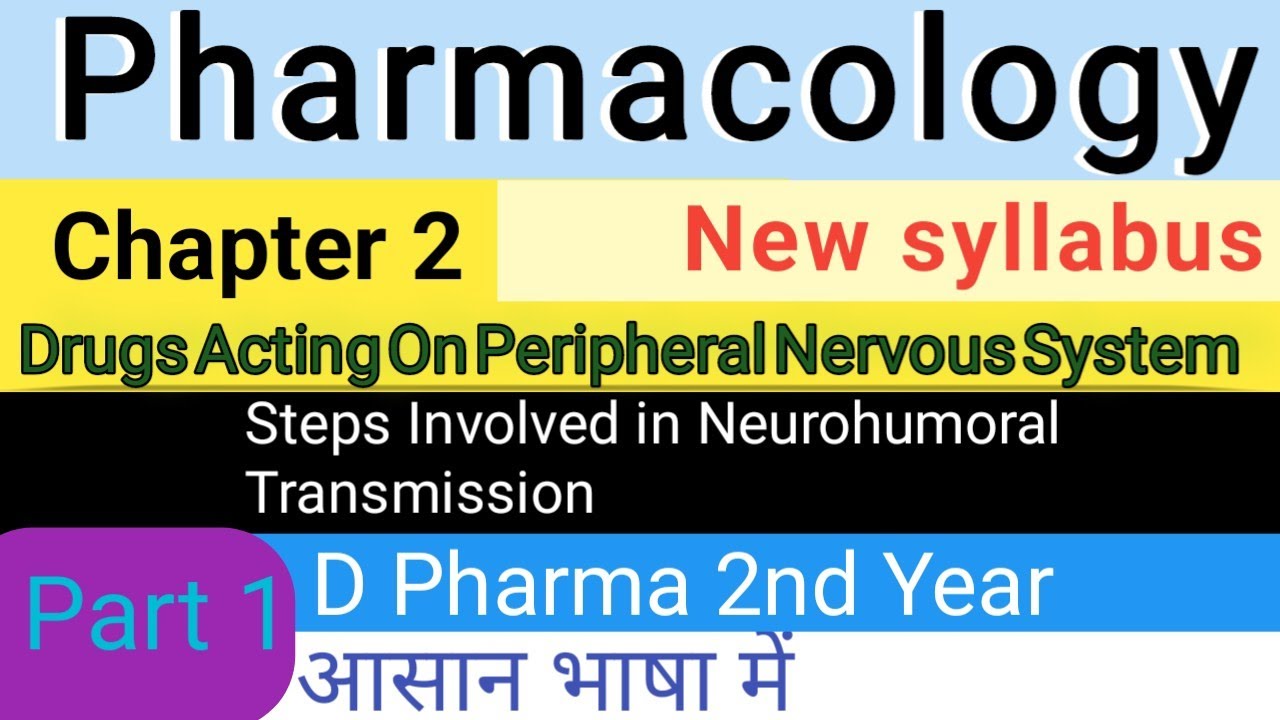 Pharmacology Chapter 2 Part 1|| Drugs Acting on Peripheral Nervous System ||#Pharmacology_chapter_2