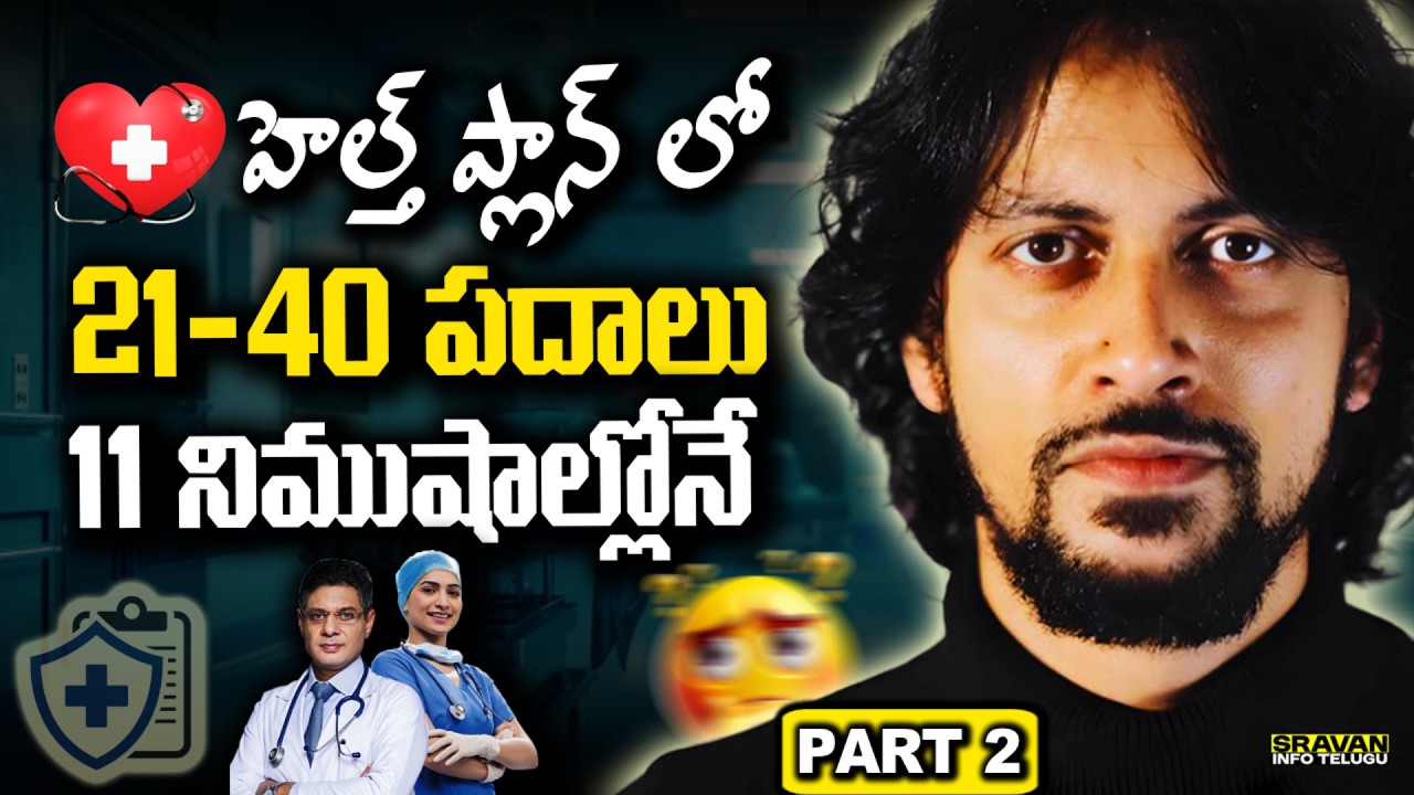 🔥 Medical Insurance Vocabulary in telugu [21-40 TERMS] | Health Insurance Telugu