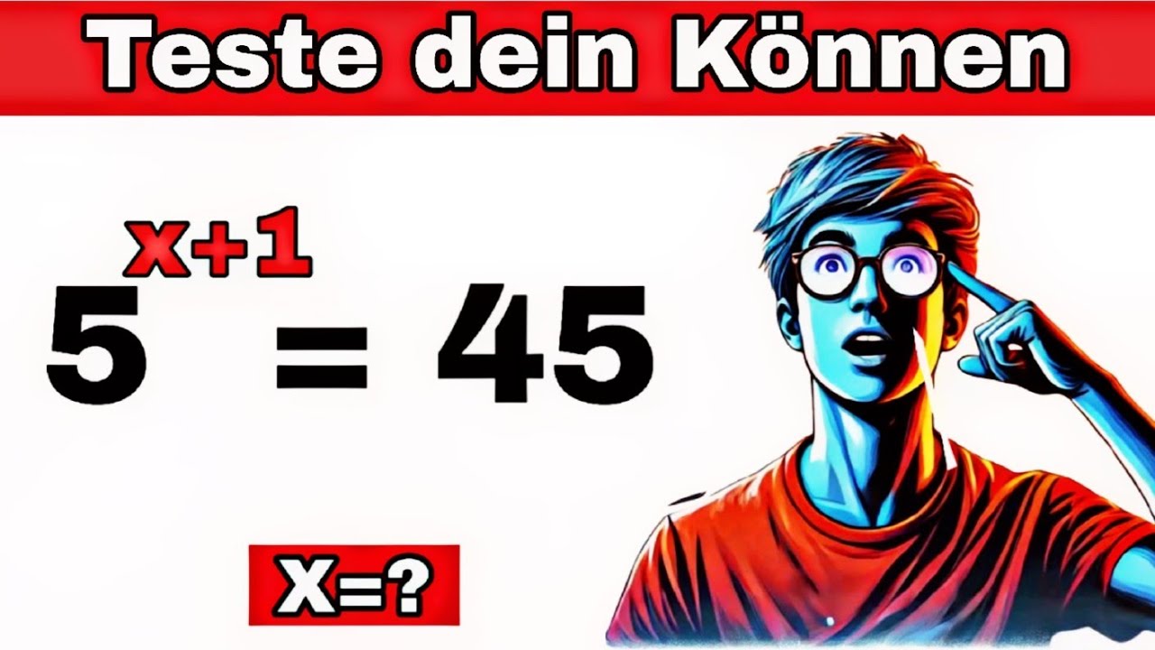 L&ouml;se die Exponentialgleichung: 5^(x+1) = 48 - Schritt f&uuml;r Schritt Erkl&auml;rung