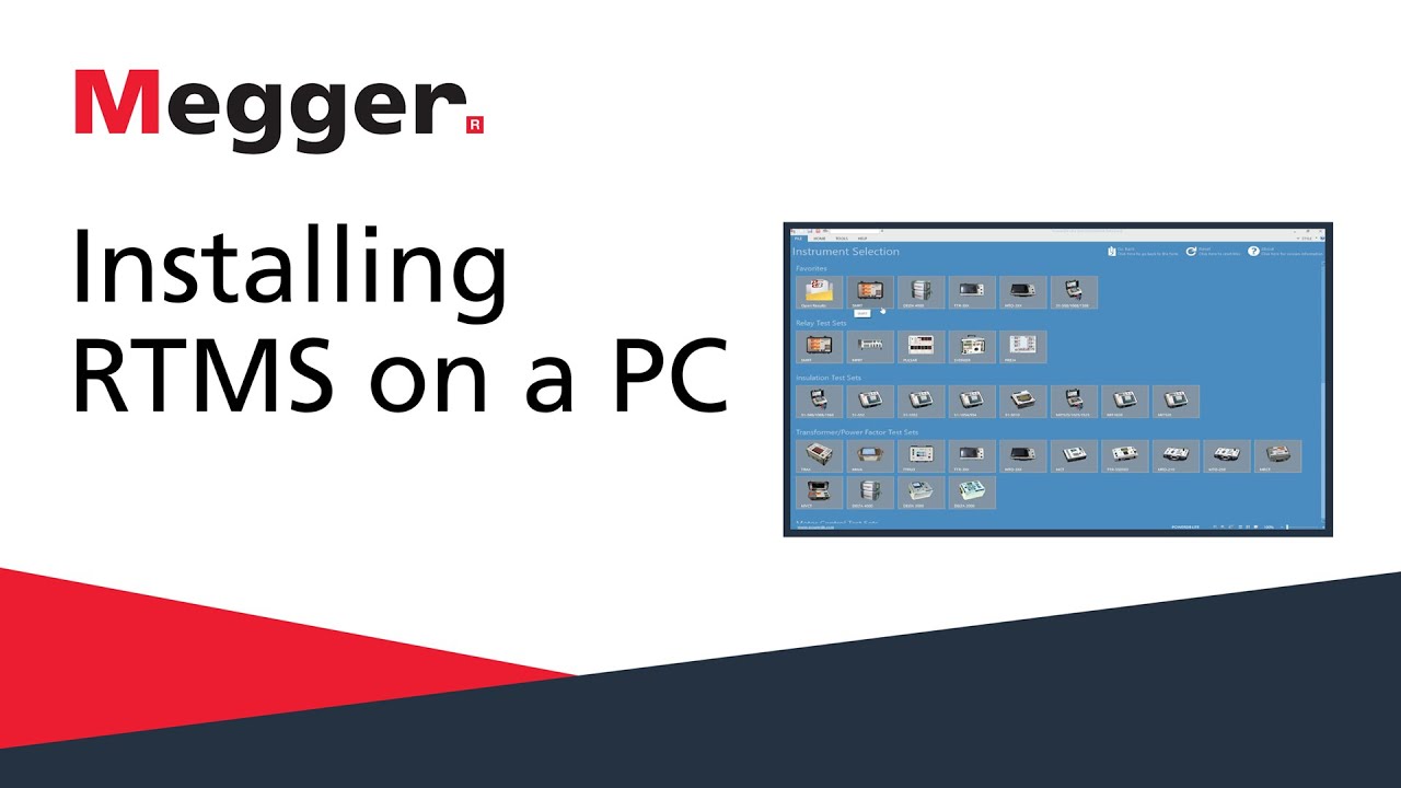 Installing Megger RTMS Relay Test Management Software on a PC