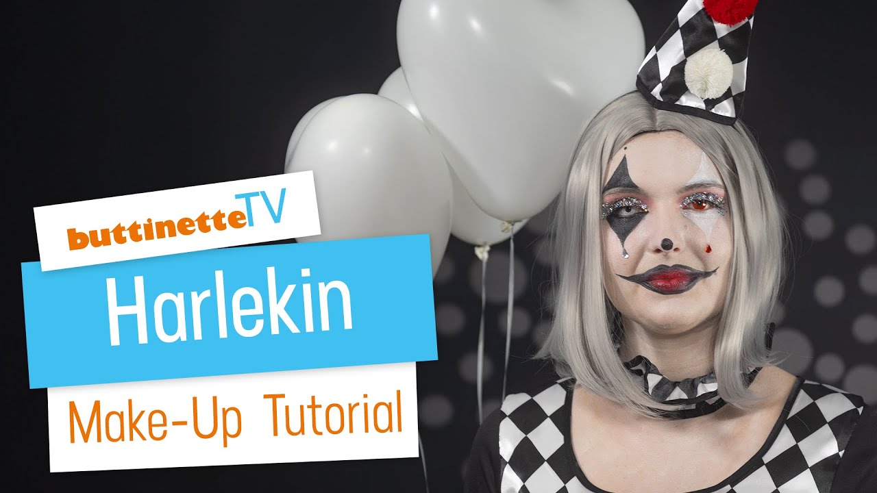Harlekin schminken | buttinette TV (MAKE-UP-TUTORIAL)
