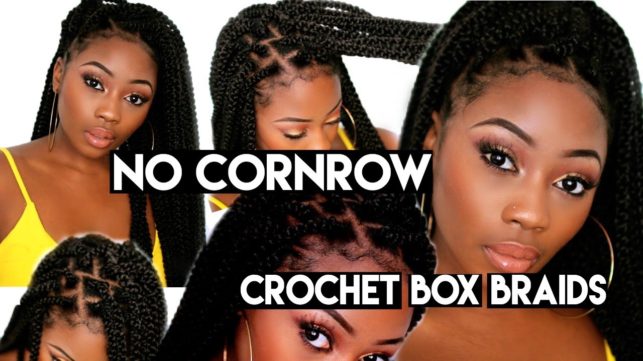 No cornrow crochet box braids tutorial