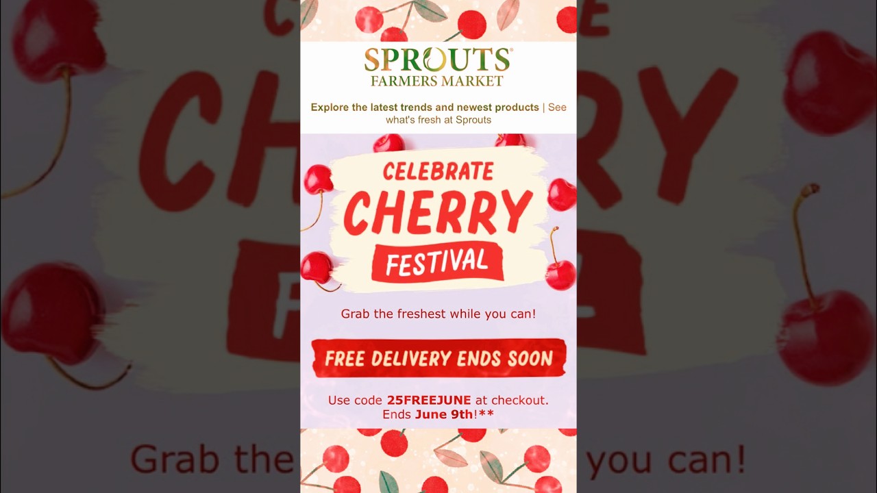🍒 Free Delivery!  #Deals #sprouts #saving #shopping #promo #code #groceries #omg #freedelivery