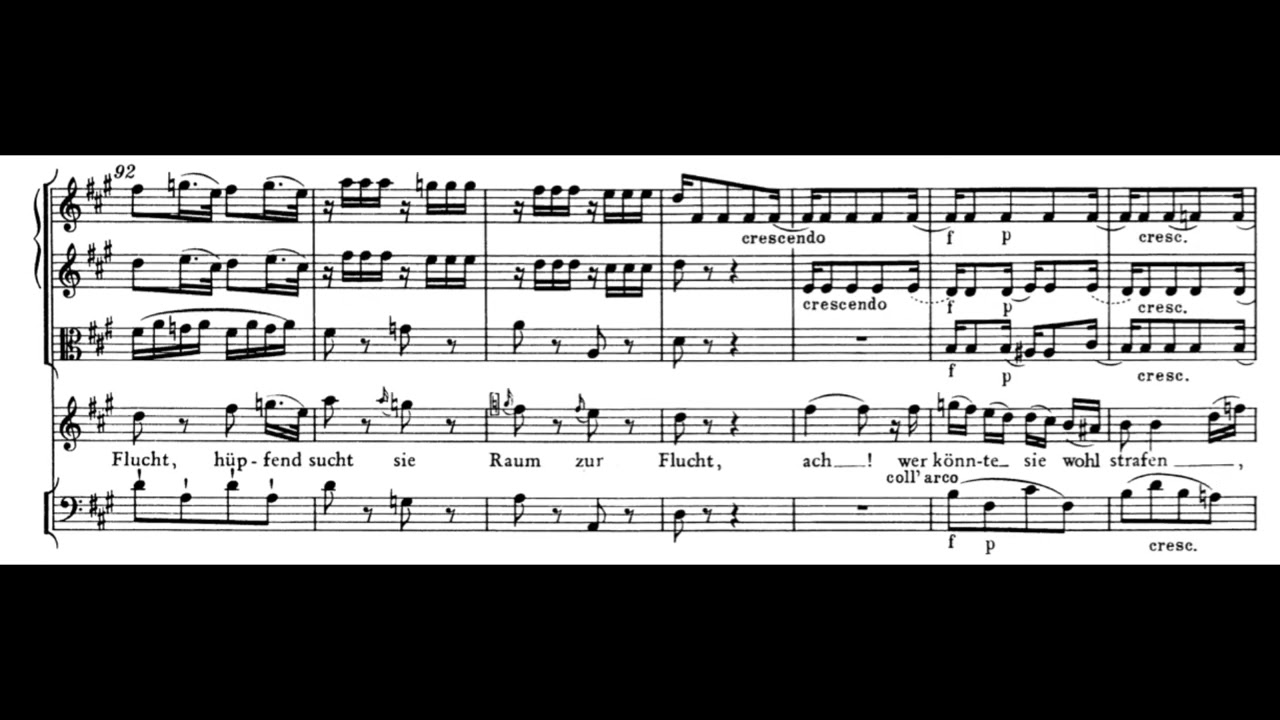 Trostlos schluchzet Philomele (Zaide - W.A. Mozart) Score Animation