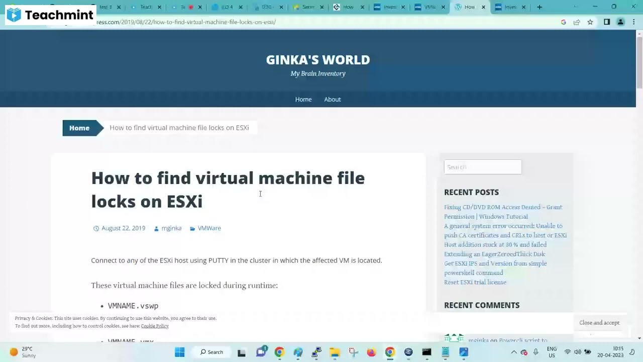 Identify VM File lock on the ESXi  |  SVIT Services