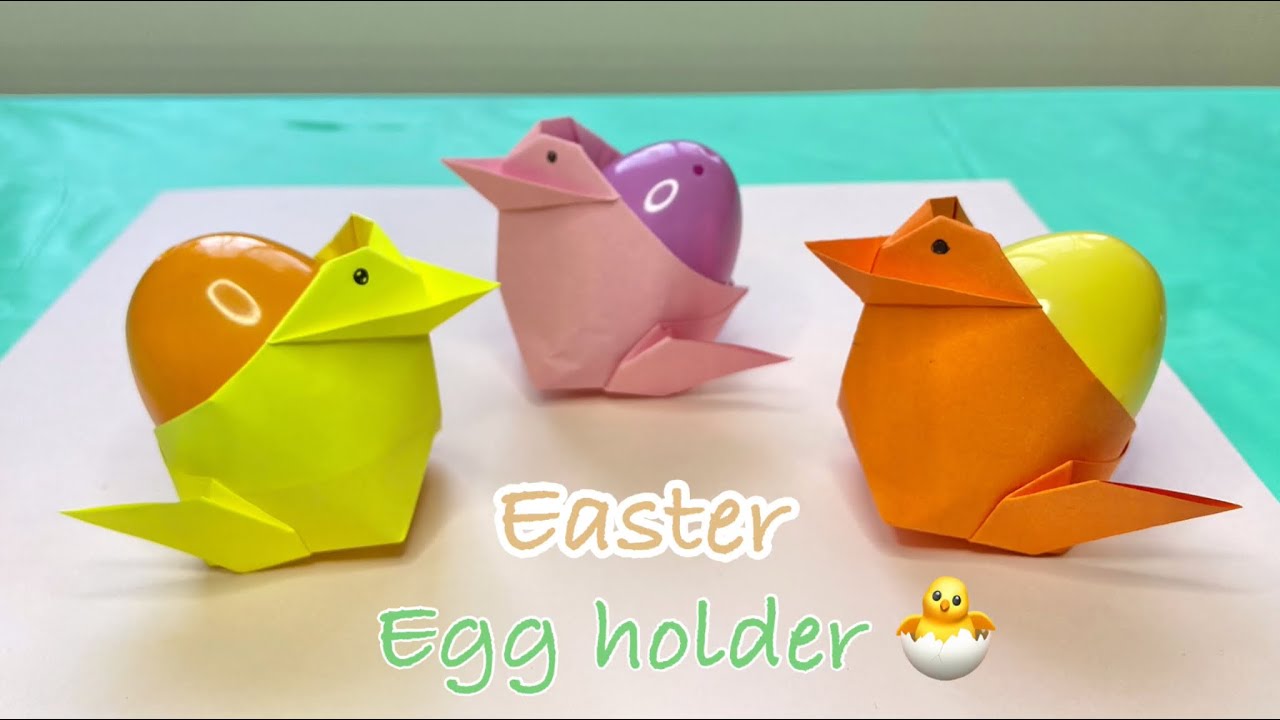 How To Make Origami Easter Chicken Egg Holder - Easy Origami Instructions