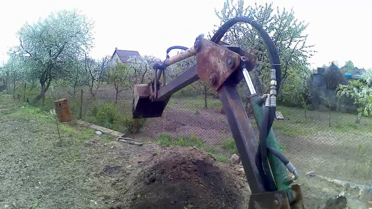 самодельный навесной экскаватор проба 2