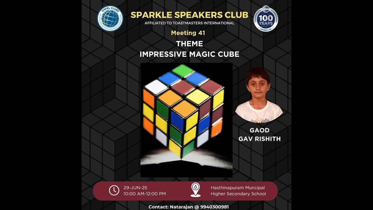 Sparkle Speakers Club Full Gavel Meeting #41 on 29-Jun-2025