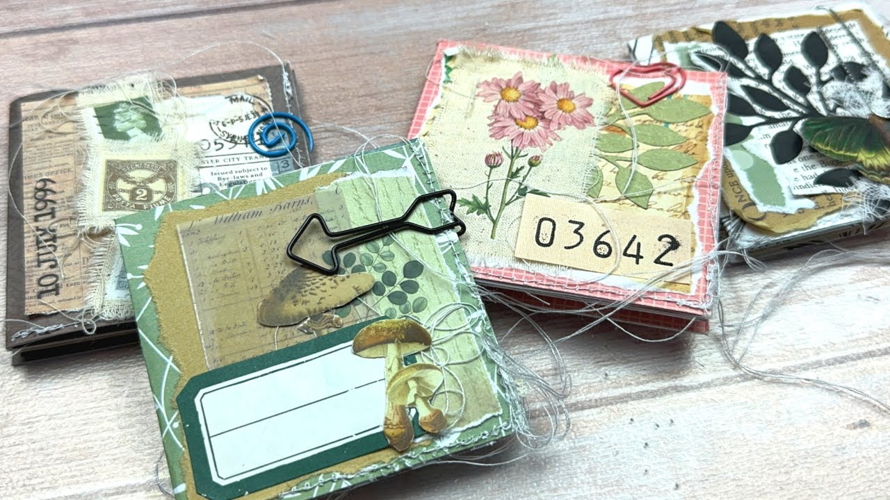 Flippy Flappy Mini Ephemera holder with 4 pockets & notepad - Tutorial - One Page Wonders