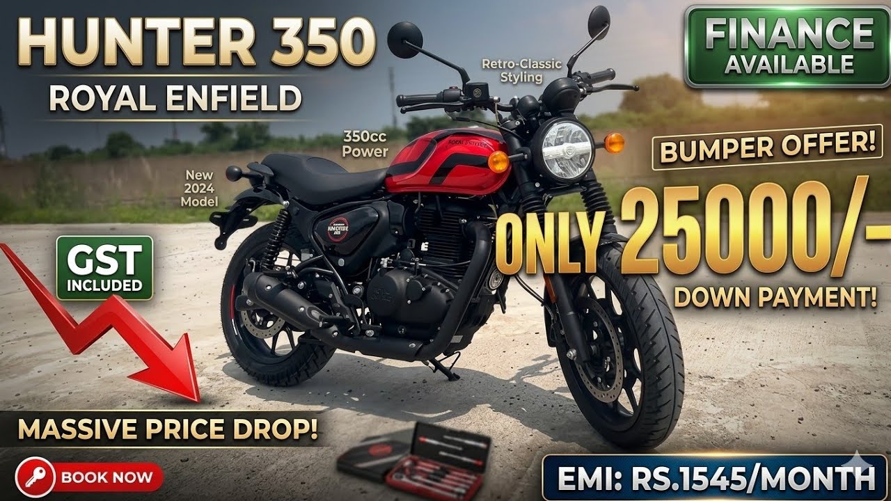 Royal Enfield Hunter 350 Finance detail | Hunter 350 EMI and Downpayment | On Road Price Discount