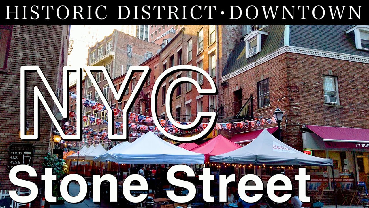 New York【Downtown】【Stone Street Historic District】2020 NYC Walking Tour, Manhattan Travel Guide【4K】