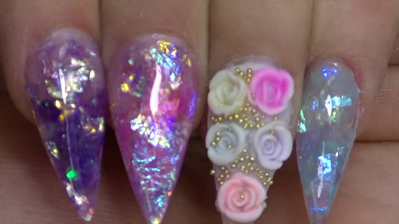 Uñas acrílicas mini stiletos / luliz nails / mylar