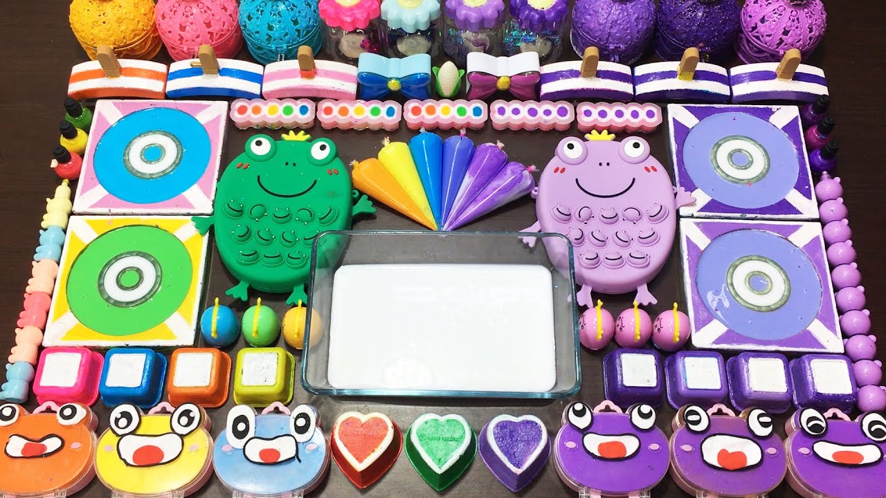 SATISFYING WITH CLAY PIPING BAG & FOAM SLIME and GLITTER|Mixing Random Things Into GLOSSY Slime