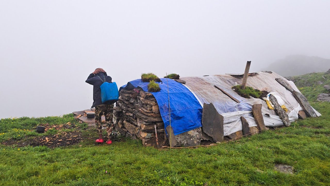 Best Life in A Himalayan Village During The Rainy Day Hard Work | Very Peaceful & Relaxing Nepal