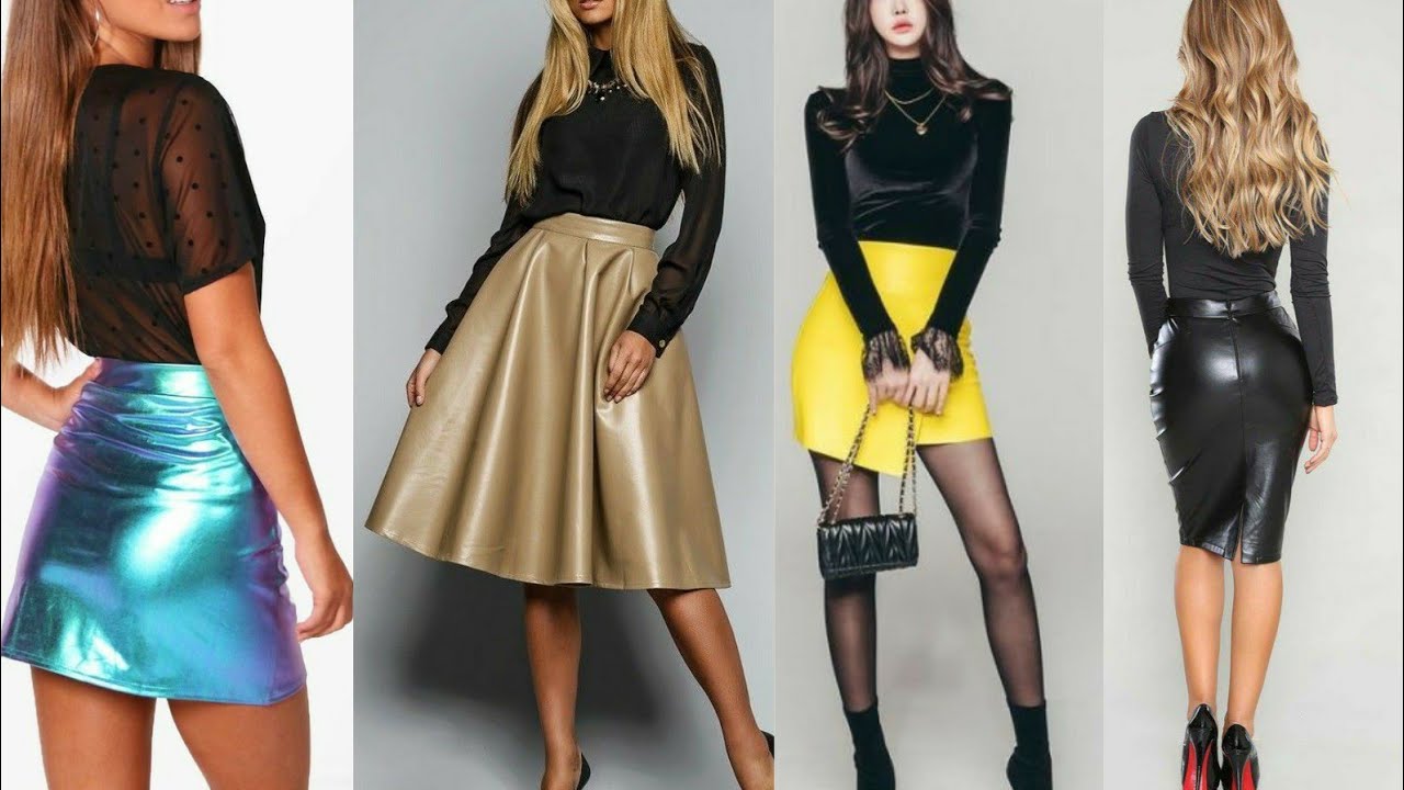 latex leather different types of skirts for women and girls 